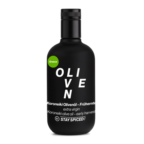 STAY SPICED! Olivenöl "Koroneiki Olives" - FRÜHERNTE, 0,5 Liter - STAY SPICED ! - 82009x