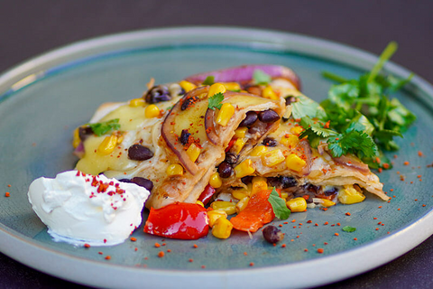 Gemüse Tortillas mit Raclette Käse