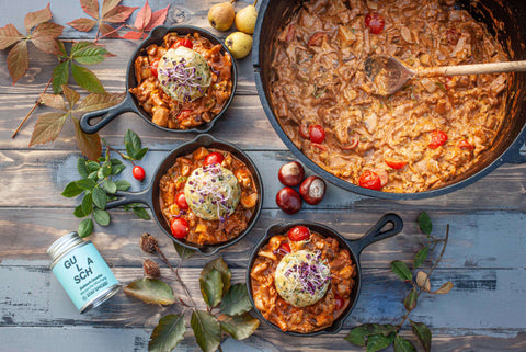 Waldpilze und Semmelknödel aus dem Dutch Oven