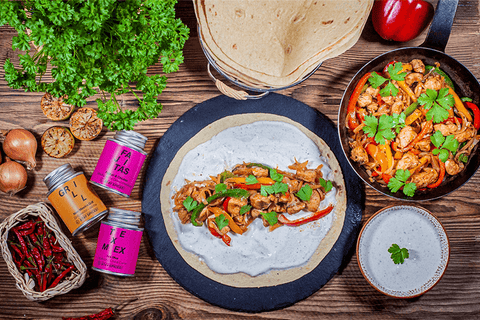 Fajitas von der Feuerplatte
