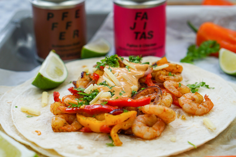 Garnelen Fajitas mit Chipotle Sauce