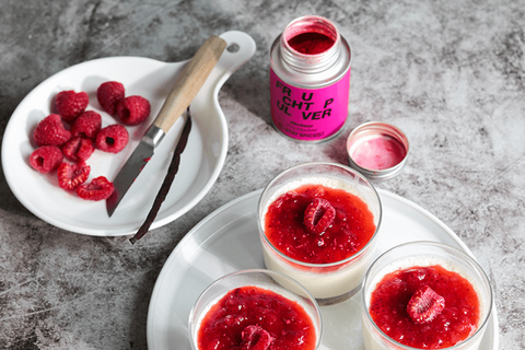 Panna Cotta mit Himbeerfruchtspiegel