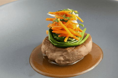 Kalbsbries mit Süßkartoffel Kimchi Salat und Schokoladencreme - STAY SPICED !