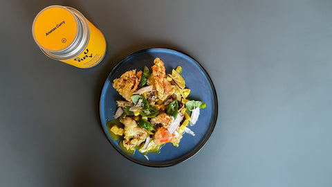 Knusprige Softshellcrabs mit Ananascurry, Tarowurzel, Kokos & Macadamia by Roland