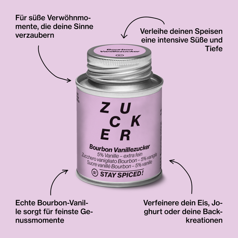 Vanillezucker 5% Bourbonvanille, Backzucker, extra-fein