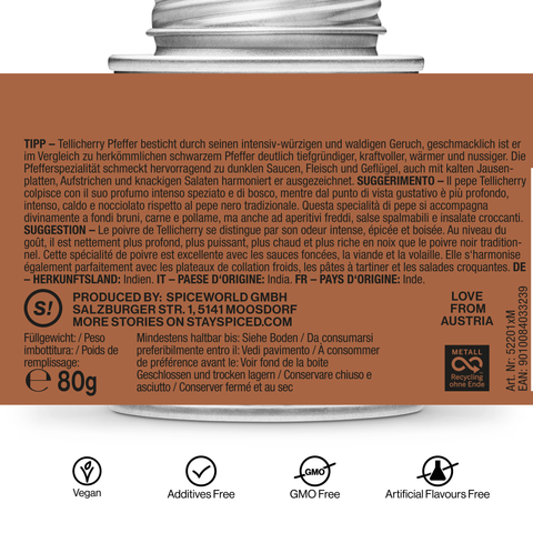 Peperoncino Tellicherry raccolto a mano, intero
