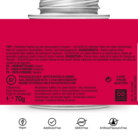 Handselektierter Paprika edelsüß, 220 ASTA