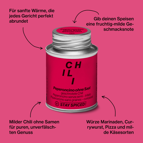Chili / Peperoncino rot mild geschrotet ohne Saat