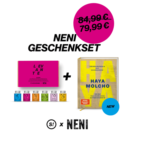 NENI LEVANTE | 6er Gewürzbox + „ERINNERUNGEN, die schmecken“ Kochbuch - STAY SPICED ! - NEN904x