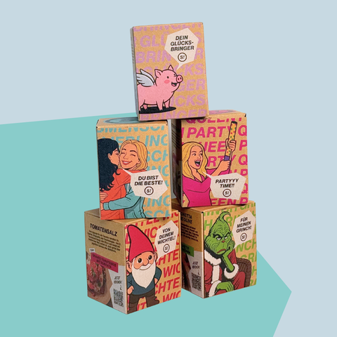 Alle 5 S! Sonderedition im Set GLÜCKSBRINGER, PARTY QUEEN, GRINCH, LIEBLINGSMENSCH und WICHTEL
