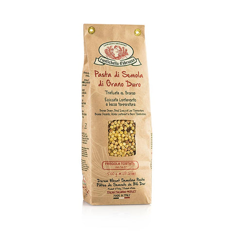 Fregola Tostata, pearl-round pasta made from roasted durum wheat semolina, 500 g