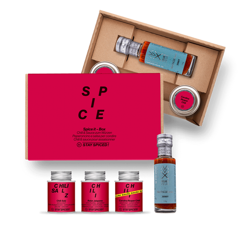 SPICE IT | Spice Set &amp; Chili Sauce | 3 spices and 1 sauce in the box