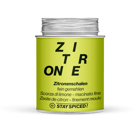 Zitronenschalen fein gemahlen