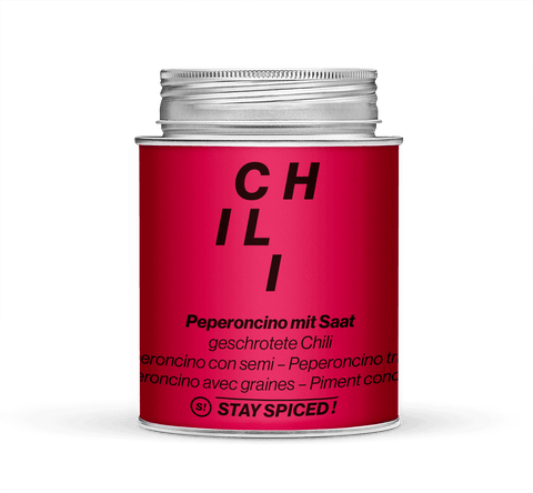 Chili / Peperoncino rot geschrotet mit Saat