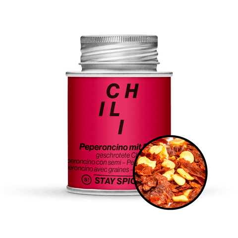 Chili / Peperoncino rot geschrotet mit Saat