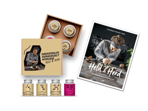 Krauli, HELD und HERD mit Kochbuch | Gewürz BUNDLE | 4er Geschenkset inkl. Kochbuch