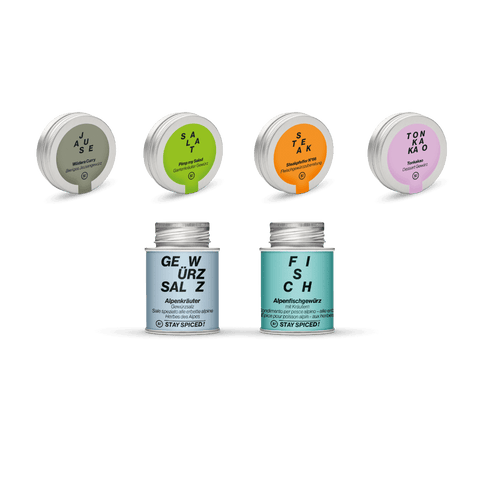 AWAY am Berg | Gewürze Set | 6 Gewürze im Jutebeutel