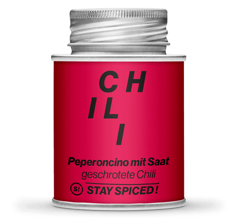 Chili / pepperoncino red, crushed with seeds