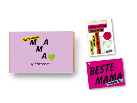 Banderoles SET - Gift box "MAMA" including sticker set "POWERFRAU"